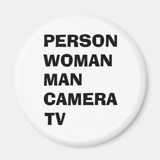 Person Woman Man Camera TV Funny Trump Magnet (Front)