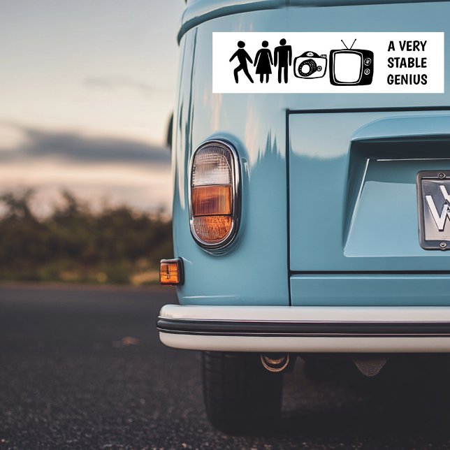 Person Woman Man Camera TV STABLE GENIUS Bumper Sticker (Person Woman Man Camera TV STABLE GENIUS Trump Bumper Sticker
)