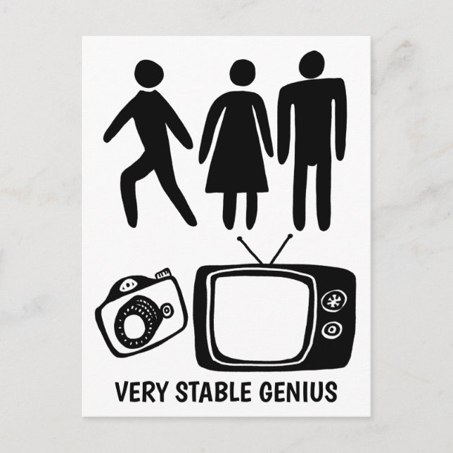 PERSON WOMAN MAN CAMERA TV Stable Genius Postcard (Front)