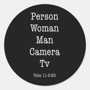 Person Woman Man Camera Tv Vote 11-3  Classic Round Sticker