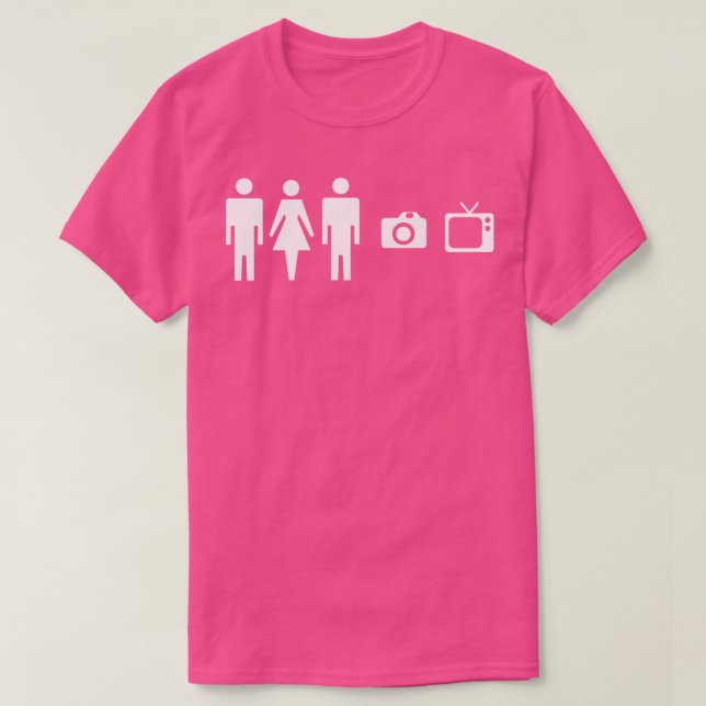 Person Women Man Camera TV Cognitive Test T-Shirt (Design Front)