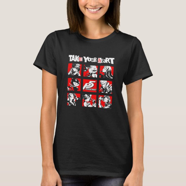 Persona 5 Take Your Heart Character Grid RPG Video T-Shirt (Front)