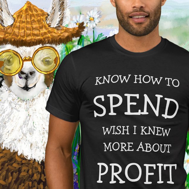 Personae SPEND/PROFIT Typography Birthday T-Shirt (Creator Uploaded)