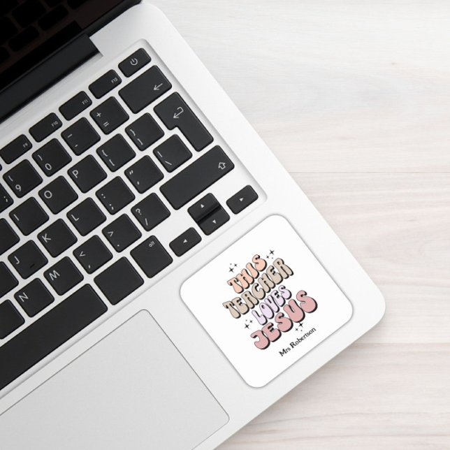 Personailzed Faith Retro teacher appreciation  Square Sticker (Creator Uploaded)