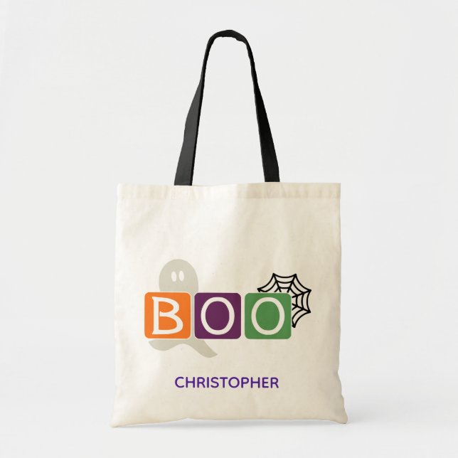 Personaized  Halloween BOO Design Tote Bag (Front)
