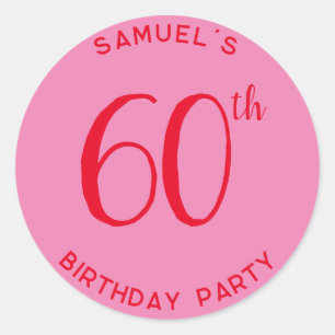 Personal 60th Birthday Party Modern Classic Round Sticker