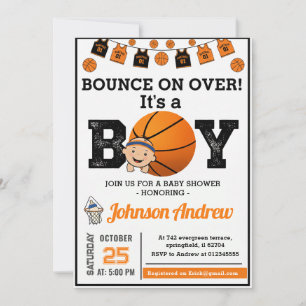 Personal All Star Basketball Theme Baby Shower Invitation