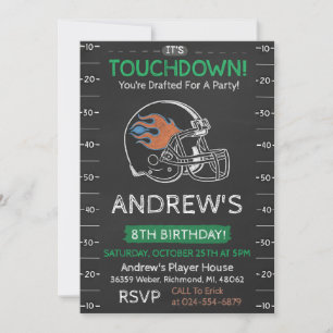 Personal American football Birthday Invitation