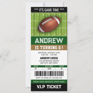 Personal American football Ticket Birthday Invitation