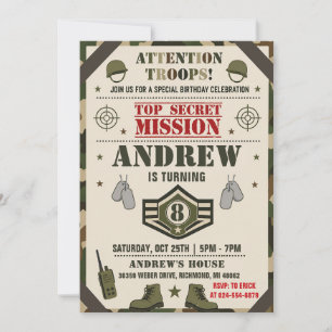 Personal Army Birthday Invitation