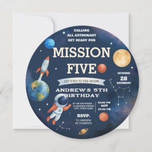 Personal astronaut Space birthday Invitations