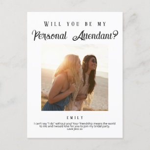 Personal Attendant proposal, Custom Photo Postcard