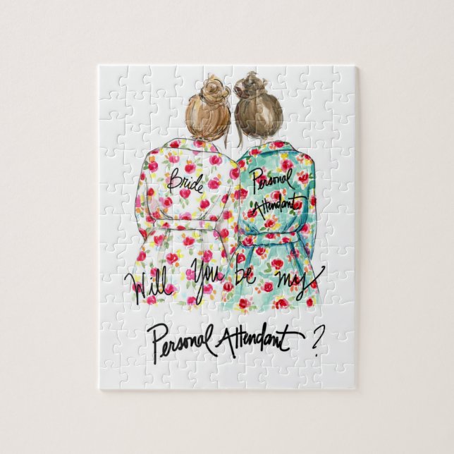 Personal Attndt? Puzzle Dk Bl Bun Bride Br Bun (Vertical)