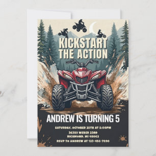 Personal ATV Off-Road Bike Birthday Invitation 