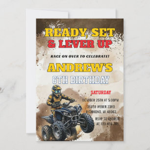 Personal ATV Racing boy Birthday Party Invitation 