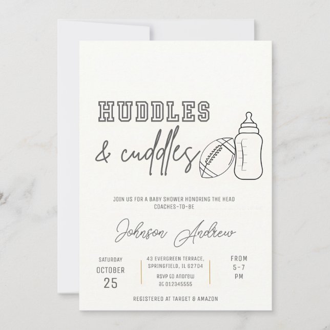 Personal Baby Boy Kickoff Football Baby Shower Invitation (Front)