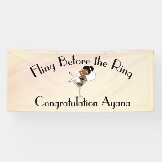 Personal Bachelorette Party Black Bride Banner (Horizontal)