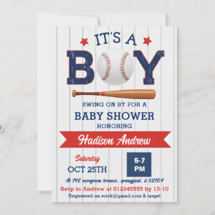Personal Baseball Baby Shower Allstar Rookie Invitation