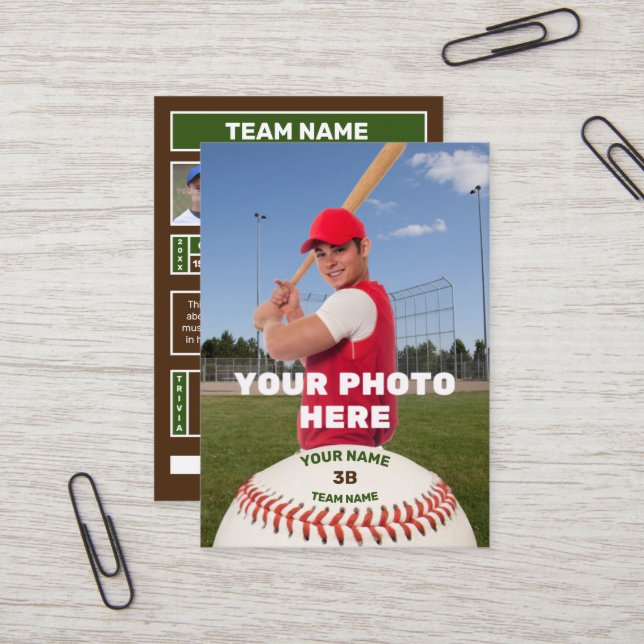 Personal Baseball Card  (Customised Batter Stats) (Front/Back In Situ)