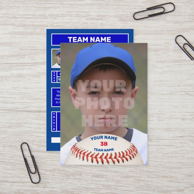 Personal Baseball Card  (Customised Batter Stats) (Front/Back In Situ)