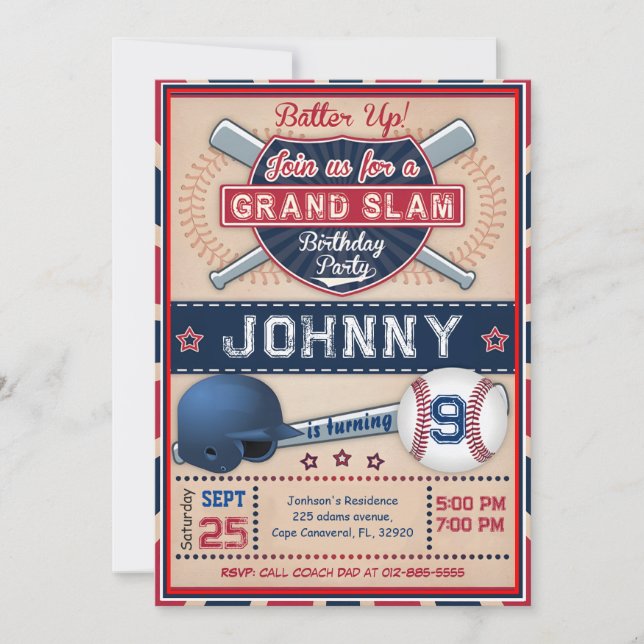 Personal Baseball Photo Party Invitation (Front)