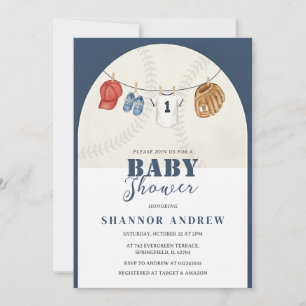 Personal Baseball Rookie Baby Shower  Invitation