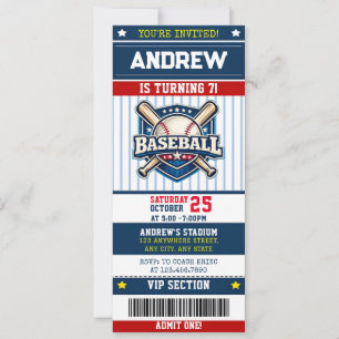 Personal Baseball Sports modern Ticket Style Invitation