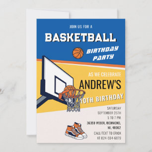 Personal Basketball Birthday Invitation Party