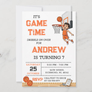 Personal Basketball Birthday Invitation Party