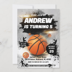 Personal Basketball Birthday Invitation Sport