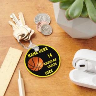 Personal Basketball Keychains with Name Number (y)