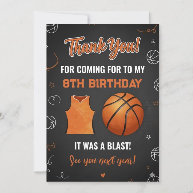 Personal Basketball Thank you card (Front)