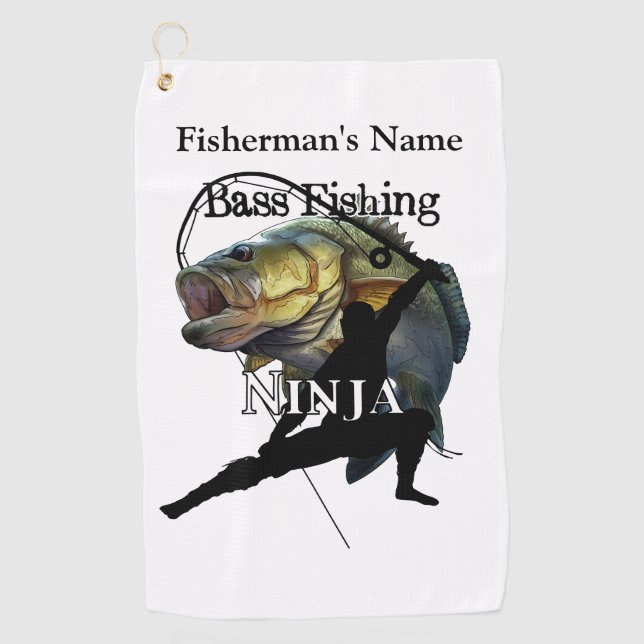 Personal Bass Fishing Ninja Light Fishing Towel (Front)