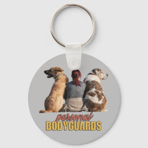 Personal Bodyguards Twin Dogs Design Key Ring