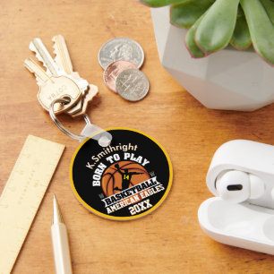 Personal Born to Play Basketball Key Ring