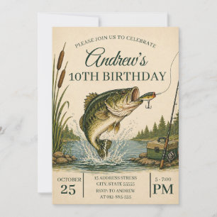 Personal Boys Fishing Birthday Party Invitation