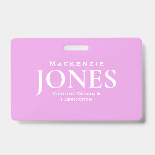 Personal Brand Logo Modern Pink Employee Badge ID Badge