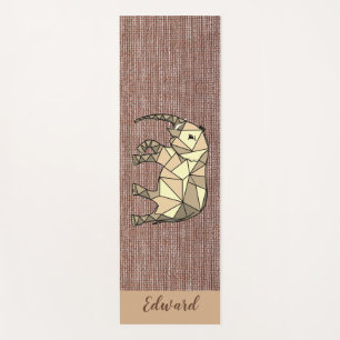 Personal Brown Black Cosy Elephant for him Yoga Mat