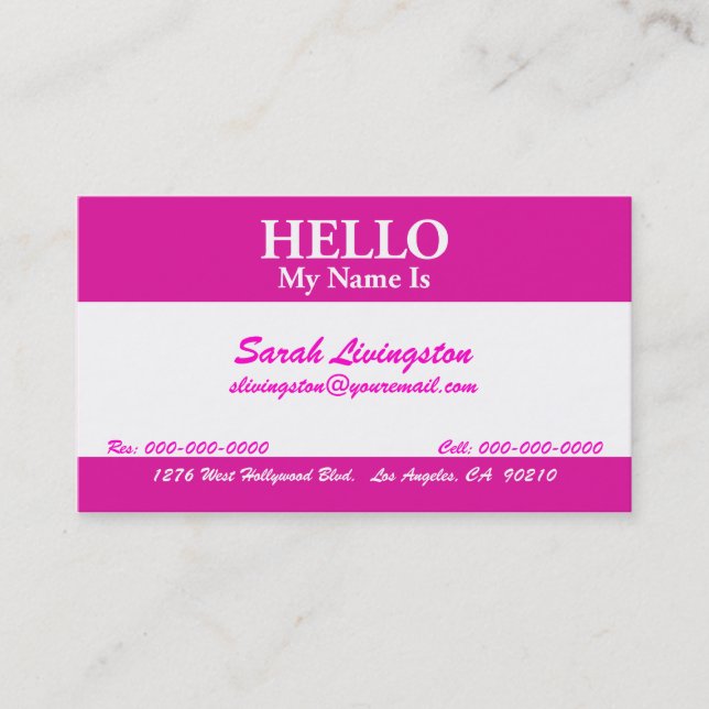 Personal Business Card 6 Template (Front)