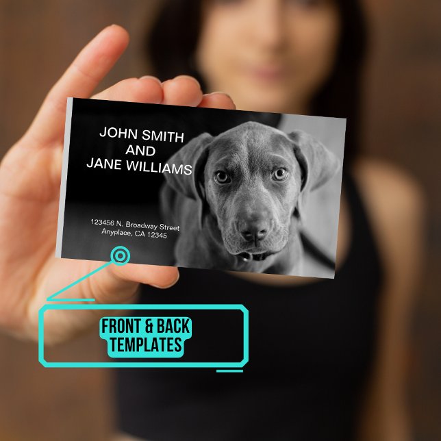Personal Calling Card: Couples w Pet Photo Business Card (A Personal Calling Card is an easy way of sharing your personal contact information.)