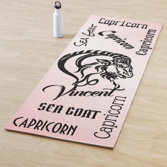 Personal Capricorn Pink Zodiac Yoga Mat (In Situ)
