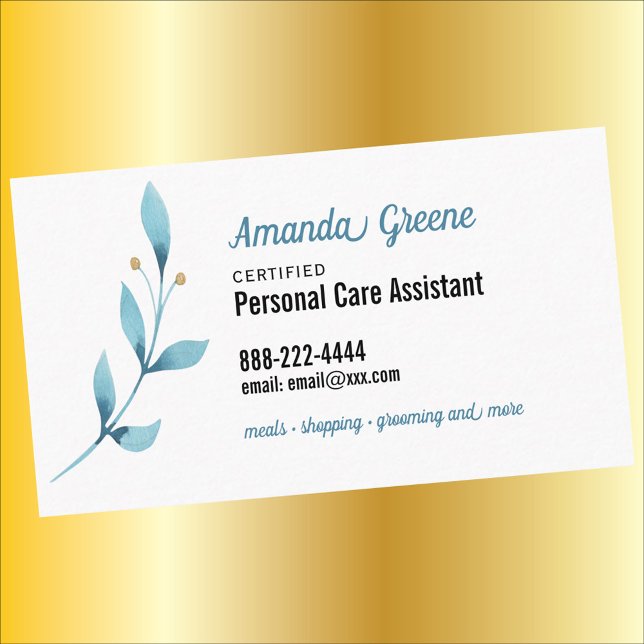 Personal Care Assistant caregiver Business Card (Creator Uploaded)