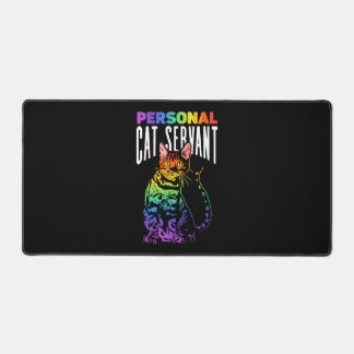Personal Cat Servant Rainbow Coloured Feline Pride Desk Mat