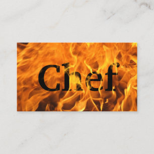 Personal Chef Buring Fire Typography Business Card