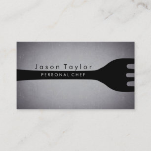 Personal Chef Catering Bakery Fork Blackboard Business Card