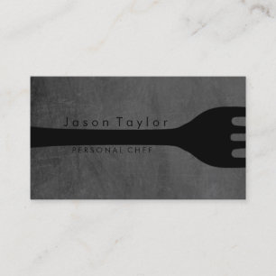 Personal Chef Catering Bakery Fork Chalkboard Business Card