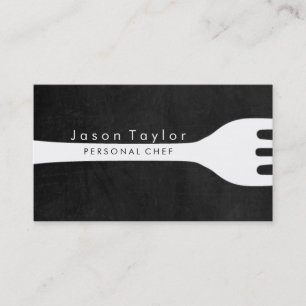 Personal Chef Catering Bakery Fork Chalkboard Business Card