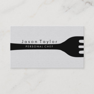 Personal Chef Catering Bakery Fork Plain White Business Card