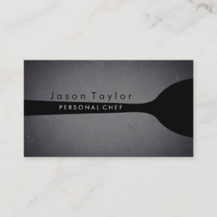 Personal Chef Catering Bakery Spoon Chalkboard Business Card