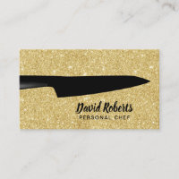 Personal Chef Catering Black Knife Gold Glitter